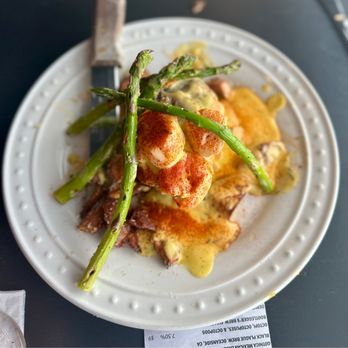 The Haus Bistro - The Stacked Oscar Steak presents yummy! - Bars Near Me - Calimesa, California