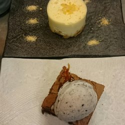 Genji Sushi Bar - Desert: yusu cheesecake and brownie with sesame ice cream