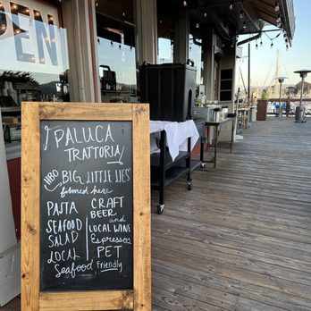 Paluca Trattoria - Signage is not obvious, but restaurant is located at the start of the pier on the right by the candy shop. Look for the chalkboard sign! - Italian Near Me - Monterey, California Paluca Trattoria - Signage is not obvious, but restaurant is located at the start of the pier on the right by the candy shop. Look for the chalkboard sign! - Italian Near Me - Monterey, California