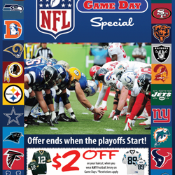 R Spot - Wear a football Jersey on  NFL game days and receive $2.00 off your haircut.. wear ANY FOOTBALL Jersey