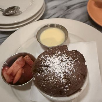 Le Petit Triangle Cafe - Best chocolate soufflé I've ever had! Highly recommend! Give it 20 minutes because they bake it to order. It's well worth the wait! - French Near Me - Cleveland, Ohio