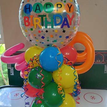 Balloon Notes - Happy Birthday confetti bouquet - Florists Near Me
