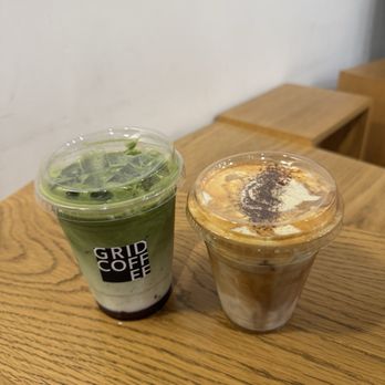 Grid Coffee - Blueberry matcha and einspanner latte - Coffee & Tea Near Me - Diamond Bar, California