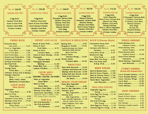 Menu photo 3 George's China Kitchen North Bay, ON Menu photo 3 George's China Kitchen North Bay, ON