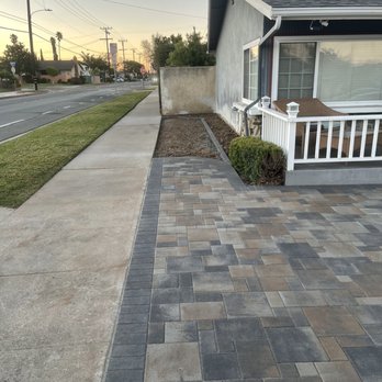 Coastline Pavers - design & build - After - View of front/side yard - Masonry/Concrete Near Me Coastline Pavers - design & build - After - View of front/side yard - Masonry/Concrete Near Me