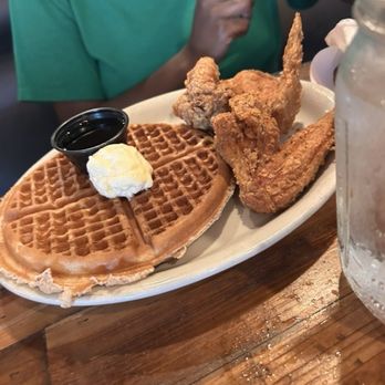 Lo-Lo's Chicken & Waffles - Toy Toys- huge waffle with two large wings - Southern Near Me - Grapevine, Texas Lo-Lo's Chicken & Waffles - Toy Toys- huge waffle with two large wings - Southern Near Me - Grapevine, Texas