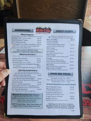Menu photo 1 Rib City Grill - Rifle Rifle, CO