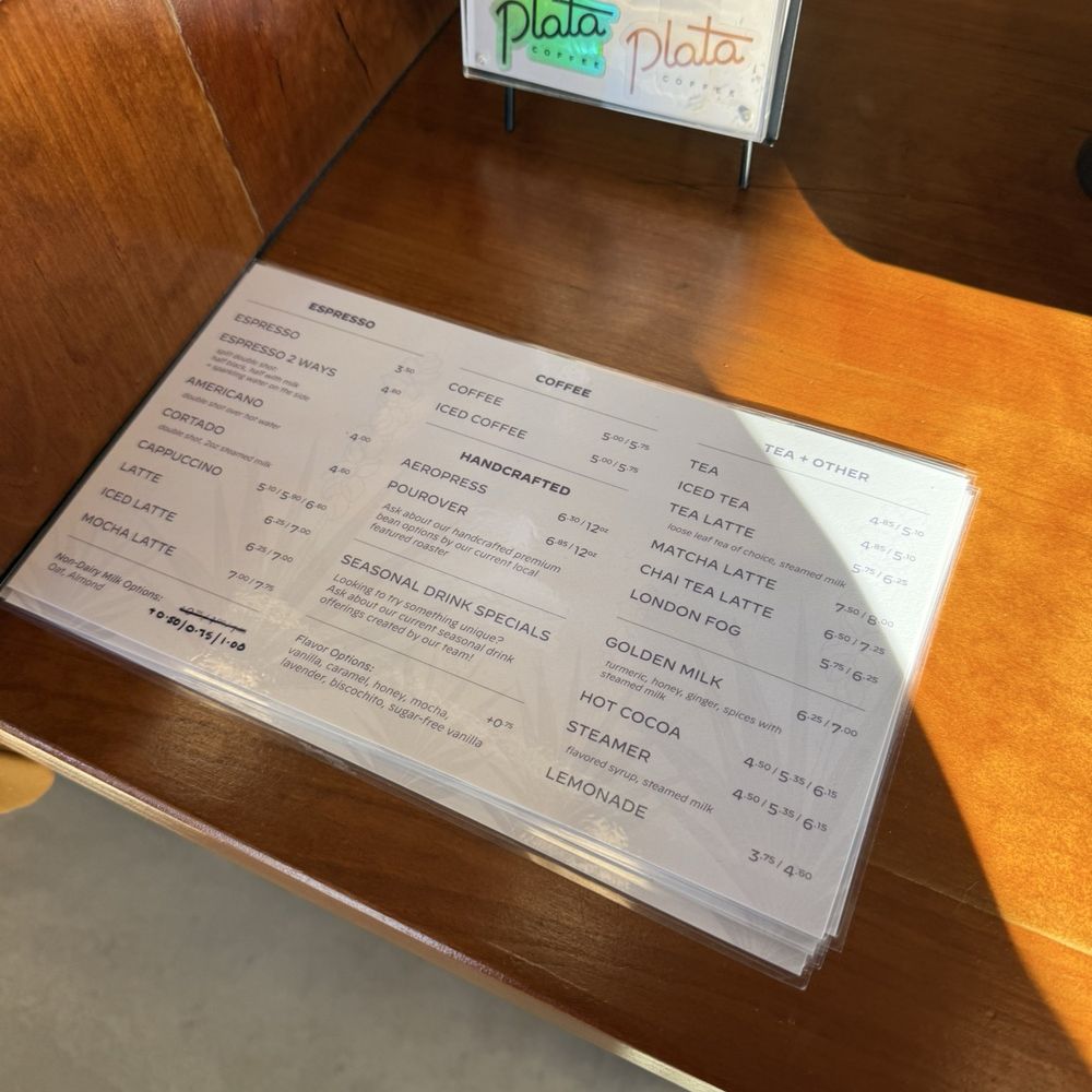Plata Coffee - Simple menu - Coffee & Tea Near Me - Albuquerque, New Mexico Plata Coffee - Simple menu - Coffee & Tea Near Me - Albuquerque, New Mexico