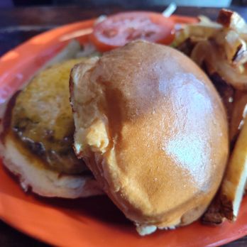 The Wherehouse - Cheeseburger and fries - my partner loved the burger, but the fries were barely warm and not crispy. - New American Near Me - Newburgh, New York