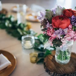 A Stylish Soiree - One of the bouquets serving as a centerpiece