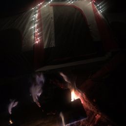 Campfire and tent! Campfire and tent!