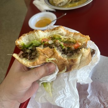 Taqueria la Penca - Asada torta with side of habanero sauce - Mexican Near Me - Fresno, California