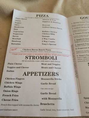 Menu photo 6 Tony's Sutton Pizza Restaurant Sutton, MA Menu photo 6 Tony's Sutton Pizza Restaurant Sutton, MA