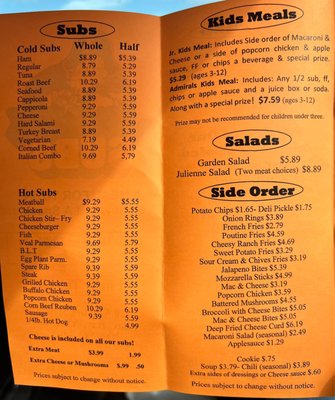 Menu photo 2 JRECK Subs Alexandria Bay, NY