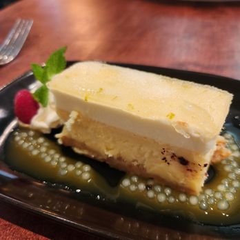RIS - This lime dessert has passion fruit "roe" around it. Sweet and tart at the same time! - New American Near Me - Washington, DC, District of Columbia