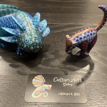 CulturArts - Beautiful ajolote (axolotl) and coati alebrijes - Arts & Crafts Near Me - Monterey, California