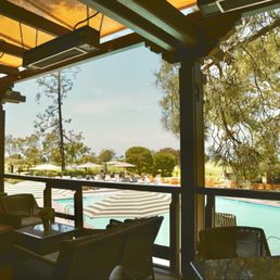 View of the swimming pool from the second floor patio. View of the swimming pool from the second floor patio.