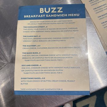 Buzz Coffee - Food menu - Coffee & Tea Near Me - Portland, Maine