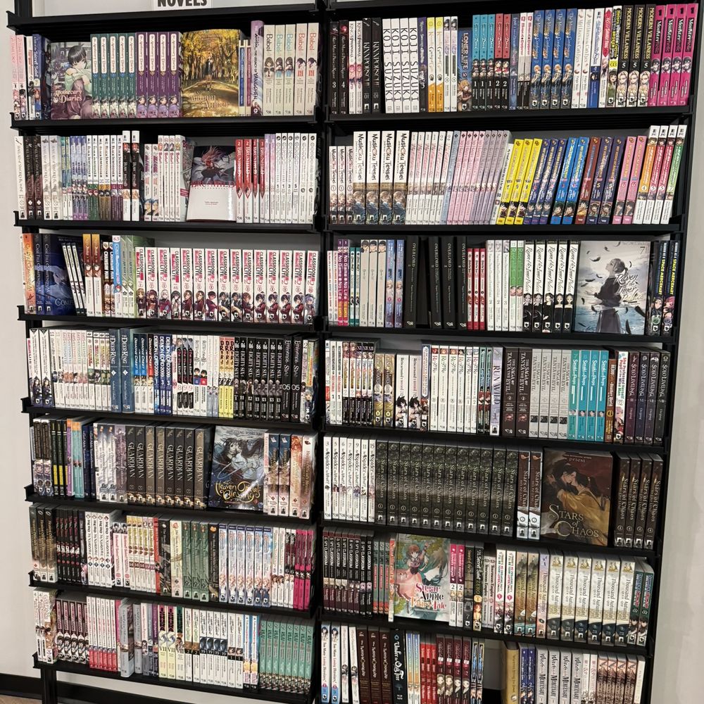 Manga Spot - two bookcases of light novels for sale, each with seven shelves stocked chock-full - Bookstores Near Me - Chicago, Illinois Manga Spot - two bookcases of light novels for sale, each with seven shelves stocked chock-full - Bookstores Near Me - Chicago, Illinois