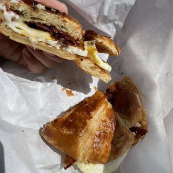 Golden Donut - Bacon, cheese and egg croissant - Donuts Near Me - San Diego, California Golden Donut - Bacon, cheese and egg croissant - Donuts Near Me - San Diego, California