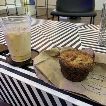 The Fix Coffee + Vino - Ice latte and coffee cake muffin, delicious - Coffee & Tea Near Me - Palm Harbor, Florida The Fix Coffee + Vino - Ice latte and coffee cake muffin, delicious - Coffee & Tea Near Me - Palm Harbor, Florida