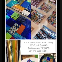 Open Saturday 11-2. #PortATexas #PortA #Art #FusedGlass #TexasTravel
