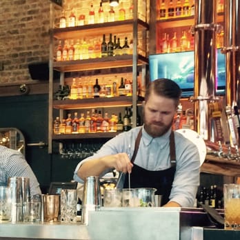 Saint & Second - Bartender preparing drinks. - New American Near Me - Long Beach, California
