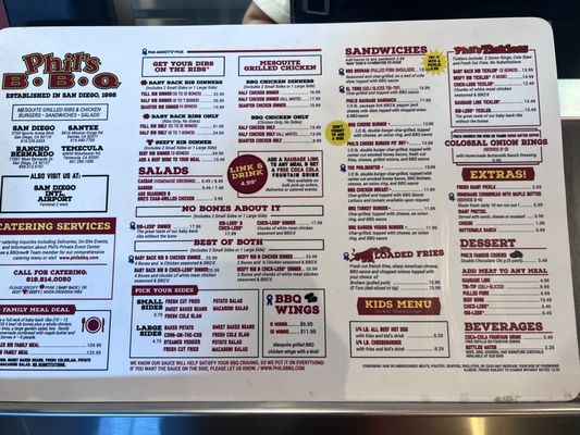 Menu photo 1 Phil's BBQ Temecula, CA Menu photo 1 Phil's BBQ Temecula, CA