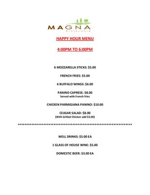 Menu photo 5 Magna Restaurant Flushing, NY