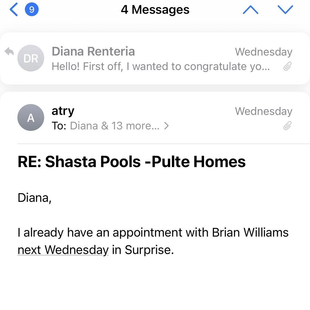 Shasta Pools - Email thread that left a bad taste in my mouth. Don't mass email me with people I don't know - Pool & Hot Tub Service Near Me - Phoenix, Arizona Shasta Pools - Email thread that left a bad taste in my mouth. Don't mass email me with people I don't know - Pool & Hot Tub Service Near Me - Phoenix, Arizona