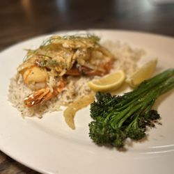 Park Tavern - The shrimp dish was tasty- 3 large shrimps, coconut missing from rice, & powerful fennel salad.