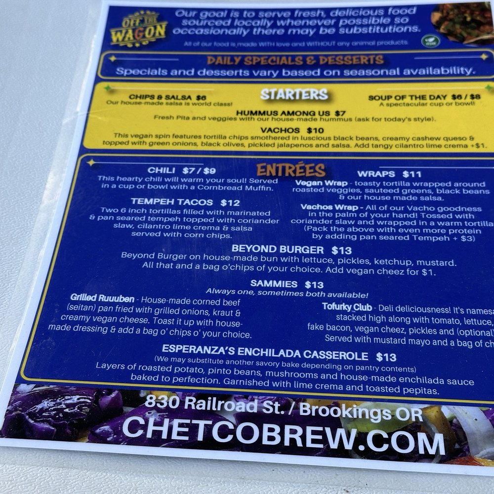 Chetco Brewing Company - Food menu - Breweries Near Me - Brookings, Oregon