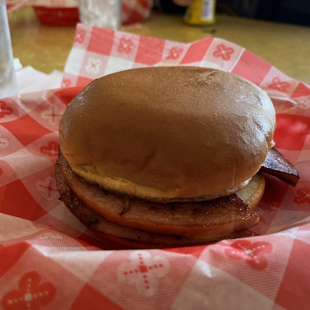 Midpoint Cafe And Gift Shop - Timeless Fried Bologna Sandwich - Cafes Near Me - Adrian, Texas Midpoint Cafe And Gift Shop - Timeless Fried Bologna Sandwich - Cafes Near Me - Adrian, Texas