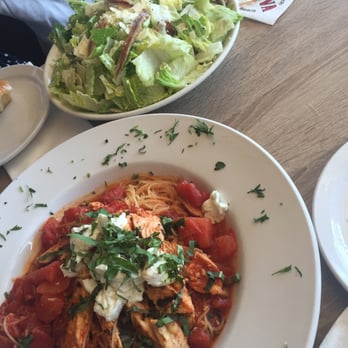 Pizza Nova - Caesar salad with anchovies & tomato basil pasta hmmm deliciousness - Pizza Near Me - San Diego, California