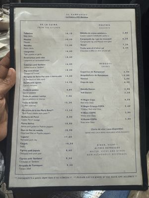 Menu photo 1 El Xampanyet Barcelona, B