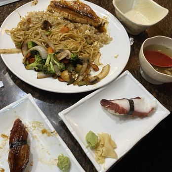 Tsubaki - My friends food who got the hibachi salmon - Japanese Near Me - Lufkin, Texas