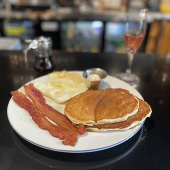 Cattle Ranch Cafe - The 2-fer breakfast: two pieces of bacon, two eggs, two pancakes.  TWO GOOD!!! - Breakfast & Brunch Near Me - Chino, California