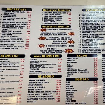 Gualberto's 2 - Menu - Mexican Near Me - San Diego, California