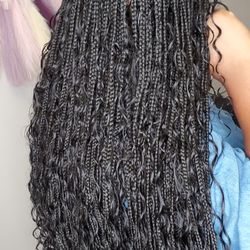 Glow Braiding Atlanta - Waist lenght boho knotless braids