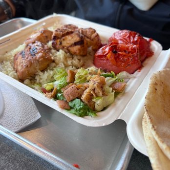 Hummus Labs - Chicken Kabob Platter - Mediterranean Near Me - Pasadena, California Hummus Labs - Chicken Kabob Platter - Mediterranean Near Me - Pasadena, California