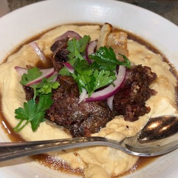 Aba - Crispy Short Rib Hummus* - Mediterranean Near Me - Austin, Texas Aba - Crispy Short Rib Hummus* - Mediterranean Near Me - Austin, Texas