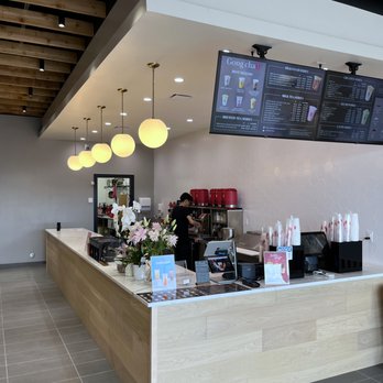 Gong Cha – Aurora - a coffee shop with a menu on the wall - Bubble Tea Near Me - Aurora, Colorado