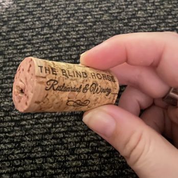 The Blind Horse - Red wine cork with no red stain. Proof of improper corking process. - New American Near Me - Kohler, Wisconsin The Blind Horse - Red wine cork with no red stain. Proof of improper corking process. - New American Near Me - Kohler, Wisconsin