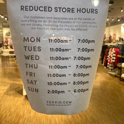 Torrid - Hours are not what's on the website. ‍