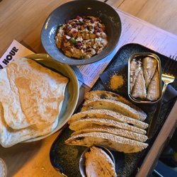 No Ordinary Rabbit - Eggplant dip & tinned sardines