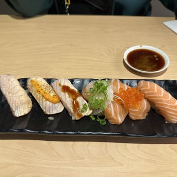 Waka Sakura - salmon party - really good! - Conveyor Belt Sushi Near Me - Gardena, California Waka Sakura - salmon party - really good! - Conveyor Belt Sushi Near Me - Gardena, California