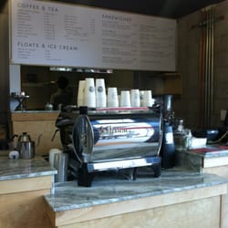 Front counter with La Marzocco espresso machine