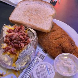 Milo's Steakhouse - Catfish and baked potato