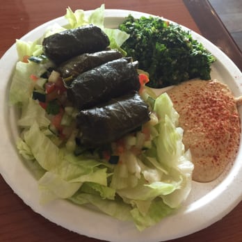 Meze - Veggie Plate- grape leaves, salad, tabbouleh and hummus. Yum! - Mediterranean Near Me - Los Angeles, California Meze - Veggie Plate- grape leaves, salad, tabbouleh and hummus. Yum! - Mediterranean Near Me - Los Angeles, California