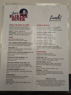 Menu photo 1 Fairlee Diner Fairlee, VT Menu photo 1 Fairlee Diner Fairlee, VT